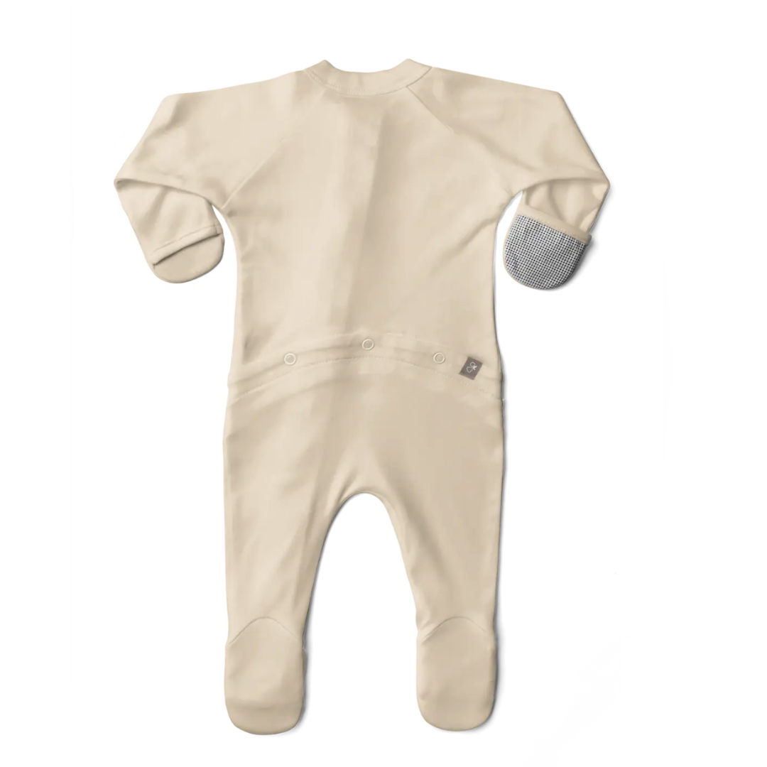 Viscose from Bamboo Organic Cotton Footie - Dune