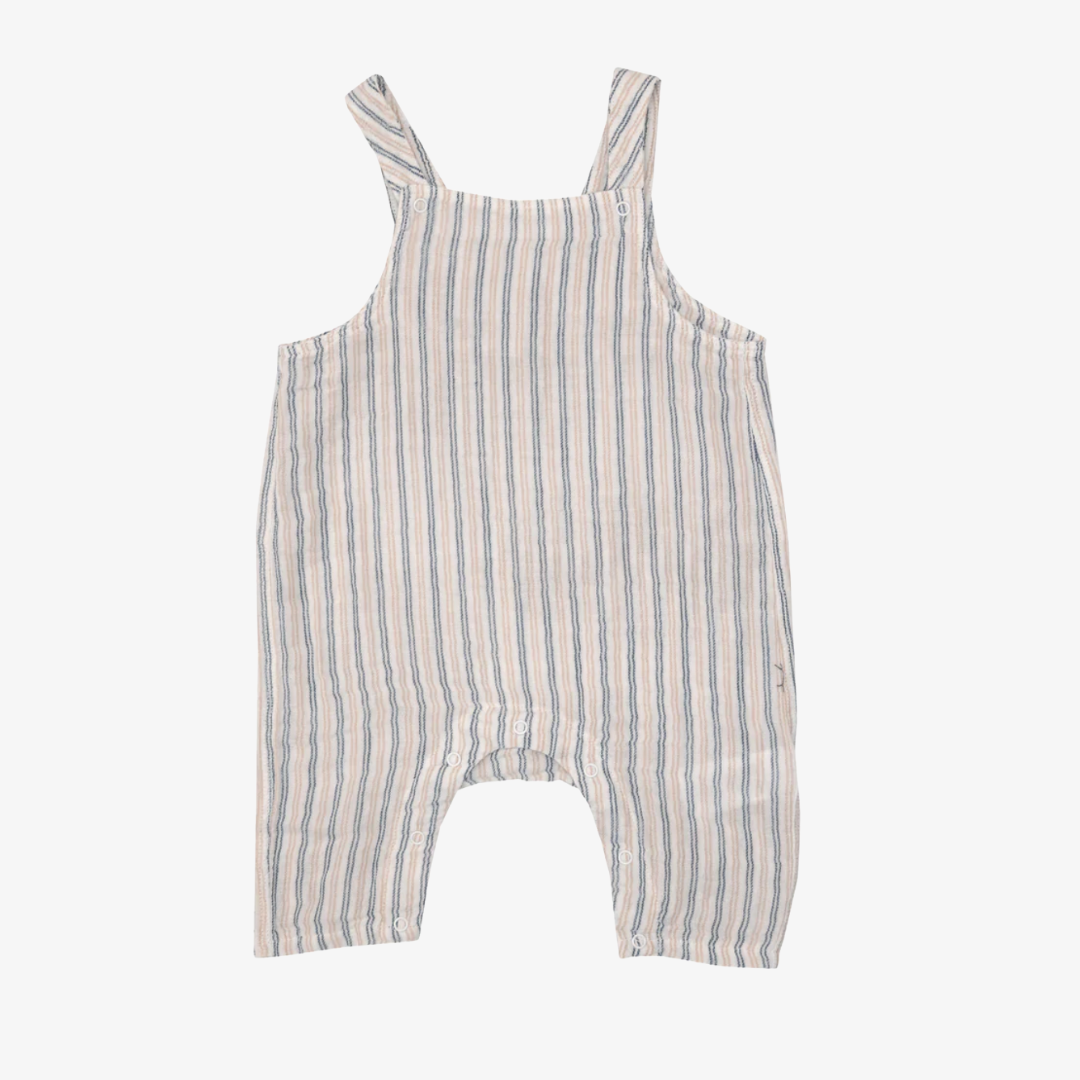 OVERALL - TICKING STRIPE NAVY CLAY