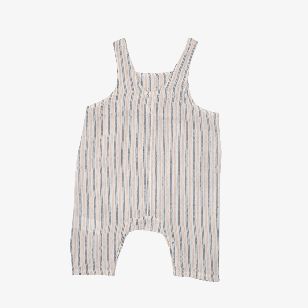 OVERALL - TICKING STRIPE NAVY CLAY