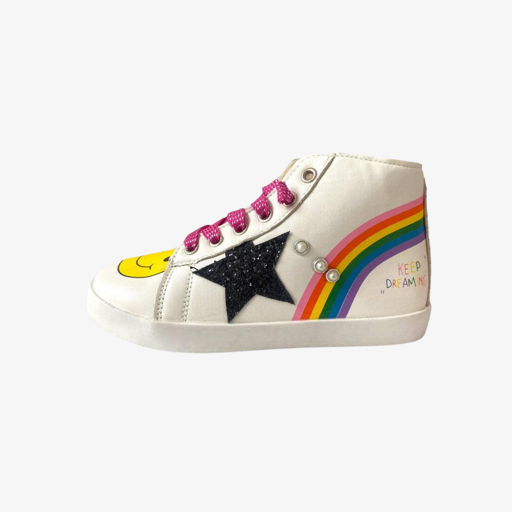 Rainbow Smiley Sneaker – Happily Grey